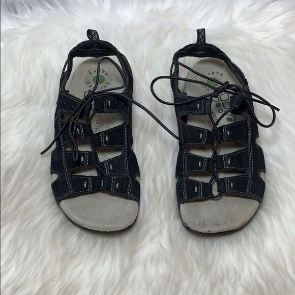 Earth Origins Sassy Black Suede Sandals Sz… - Picture 2 of 6